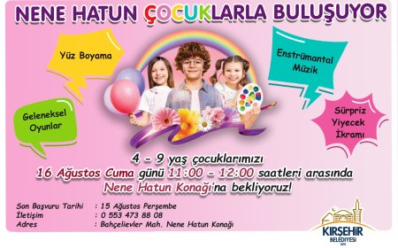 Kırşehir Belediyesi Yaz Aylarında Çocuklar İçin Eğlenceli Etkinlikler Düzenliyor