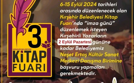 Kırşehir Belediyesi Kitap Fuarı İçin İmza Günü Başvuruları Başladı