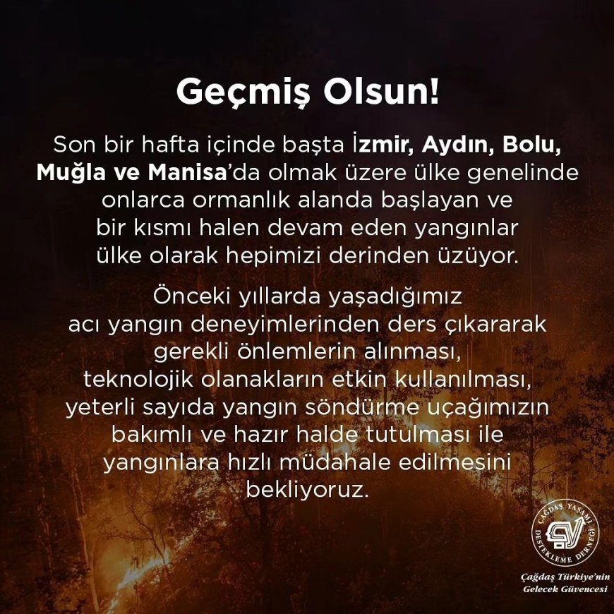 ÇYDD Kırşehir Şubesi'nden Orman Yangınlarıyla İlgili Açıklama