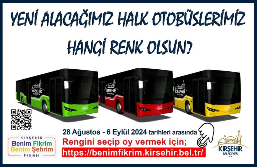 Yeni Halk Otobüslerinin Rengini Seçmek İçin Oy Verin!