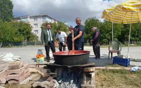 Vali H. Mete Buhara'dan Güldiken Mahallesi'nde Salça Kaynatımı Ziyareti
