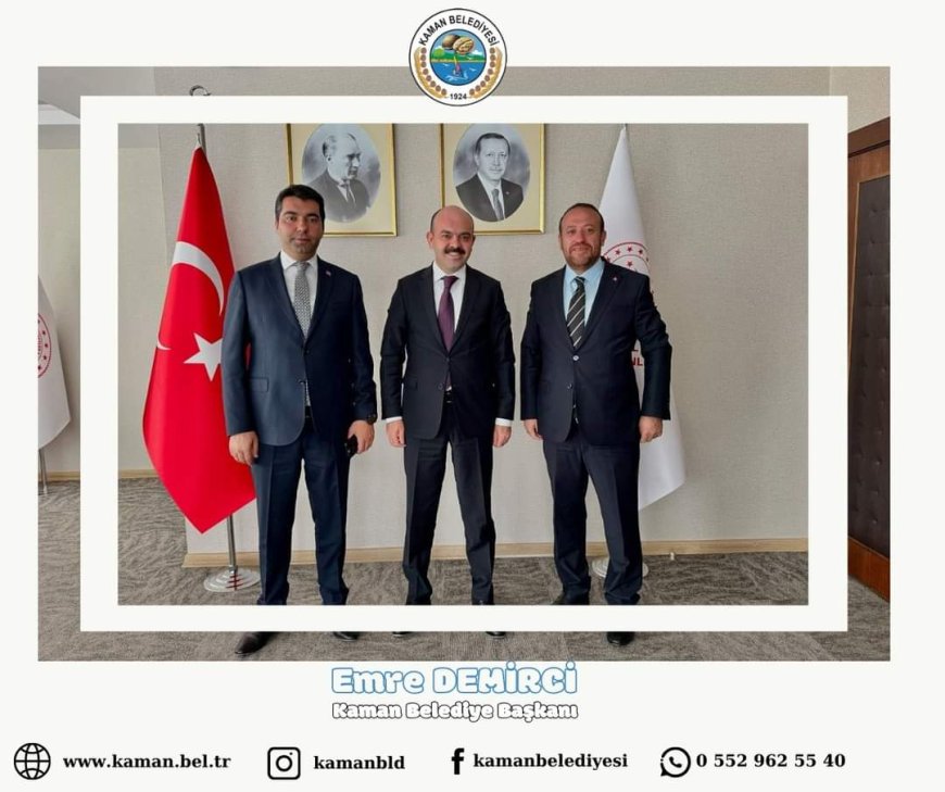 Kaman Belediye Başkanı Emre Demirci, Bakan Yardımcısı Adil Çalışkan'ı Ziyaret Etti.