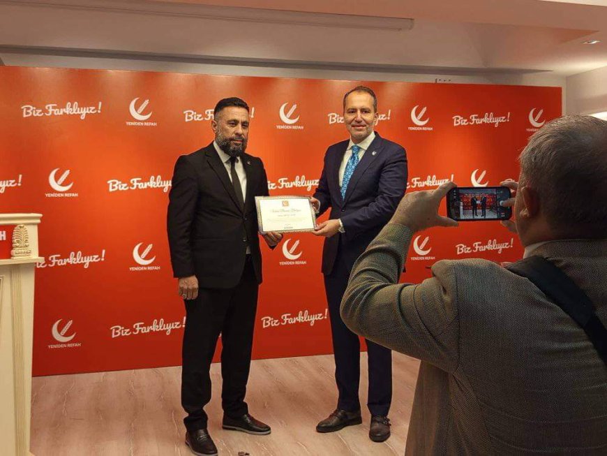 Yeniden Refah Partisi Kırşehir İl Başkanlığı, Genel Başkan Dr. Fatih Erbakan'dan Üstün Başarı Belgesi Aldı.