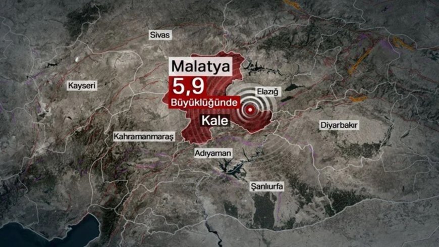 Malatya'da 5.9 Büyüklüğünde Deprem: Kale Merkezli Sarsıntı Çevre İllerde de Hissedildi.