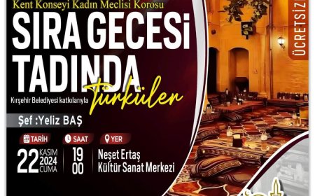 Kırşehir Belediyesi’nden Öğretmenler Günü’ne Özel Etkinlik: Sıra Gecesi Tadında Türküler