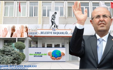 "Kırşehir Belediye Başkanı  Selahattin Ekicioğlu'ndan 10 Aralık İnsan Hakları Günü Mesajı:Herkesin Eşit Haklara Sahip Olduğu Bir Toplum İçin Çalışıyoruz."
