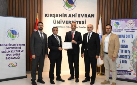 Kırşehir Ahi Evran Üniversitesi,Kırşehir’de “Beslenme Dostu İş Yeri” Belgesi Alan İlk ve Tek Kurum Oldu.